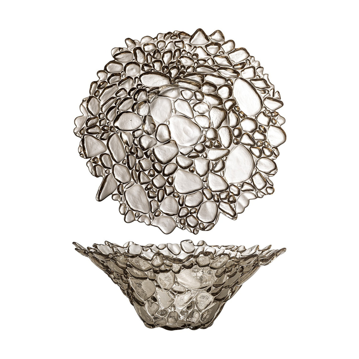 Tinki Glass Bowl 30cm - Brown