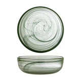 Amelie Marbled Glass Bowl 21.5cm - Green