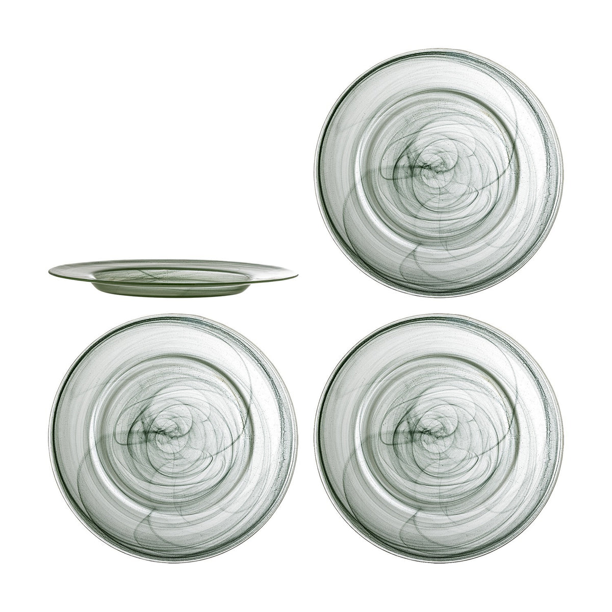 Amelie Glass Dinner Plates Set of 4 - Green