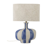 Alida Striped Stoneware Table Lamp with Linen Shade - Multi