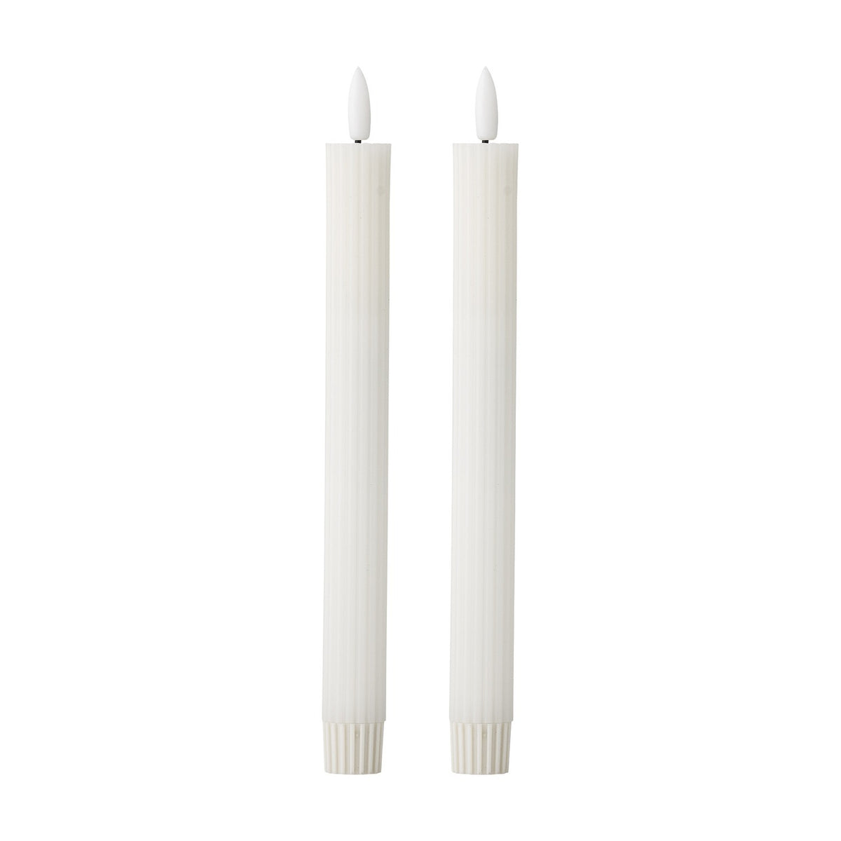 Ponza Fluted LED Candles Pack of 2 - White