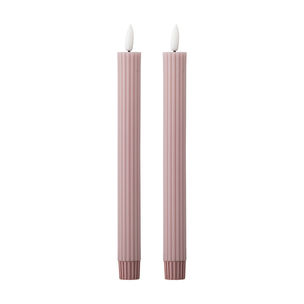 Ponza Ribbed LED Candles Pack of 2 - Pink