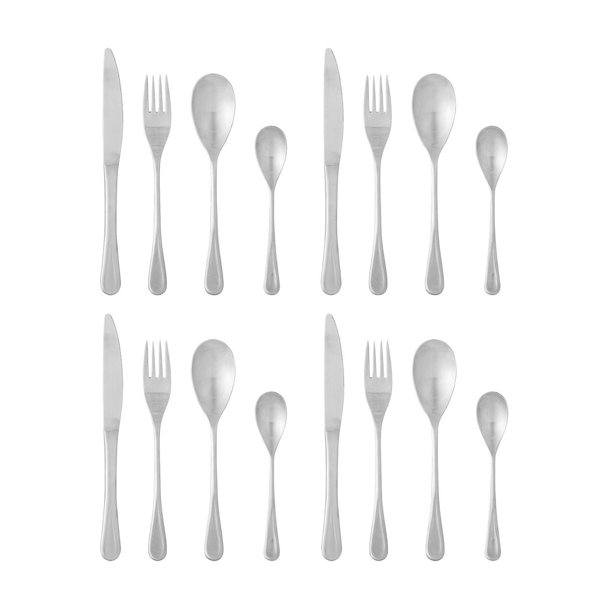 Elvera Stainless Steel Cutlery Set of 16 - Silver