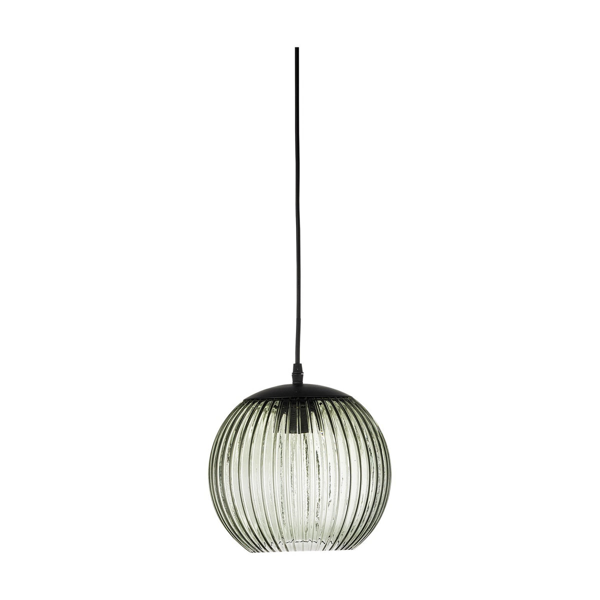 Sybia Ribbed Glass Pendant Light - Green