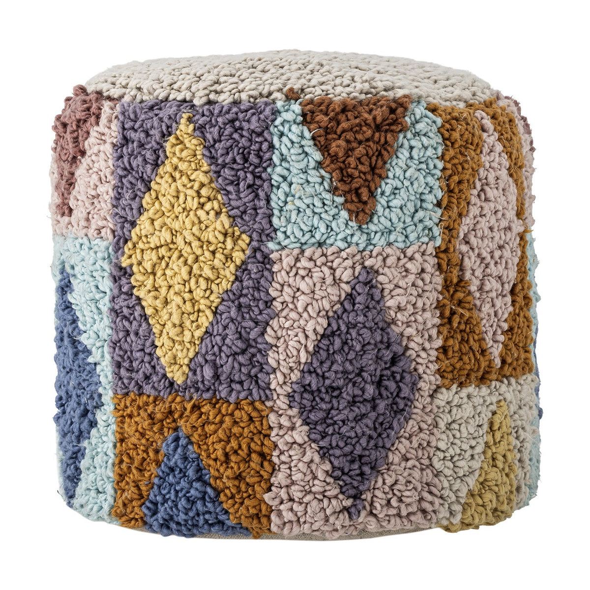 Miaki Geometric Cotton Pouffe - Multi