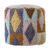 Miaki Geometric Cotton Pouffe - Multi