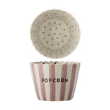 Chip Striped Stoneware Bowl 17.5cm - Pink