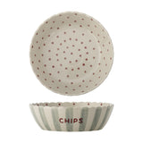 Chip Striped Stoneware Bowl 24cm - Cream
