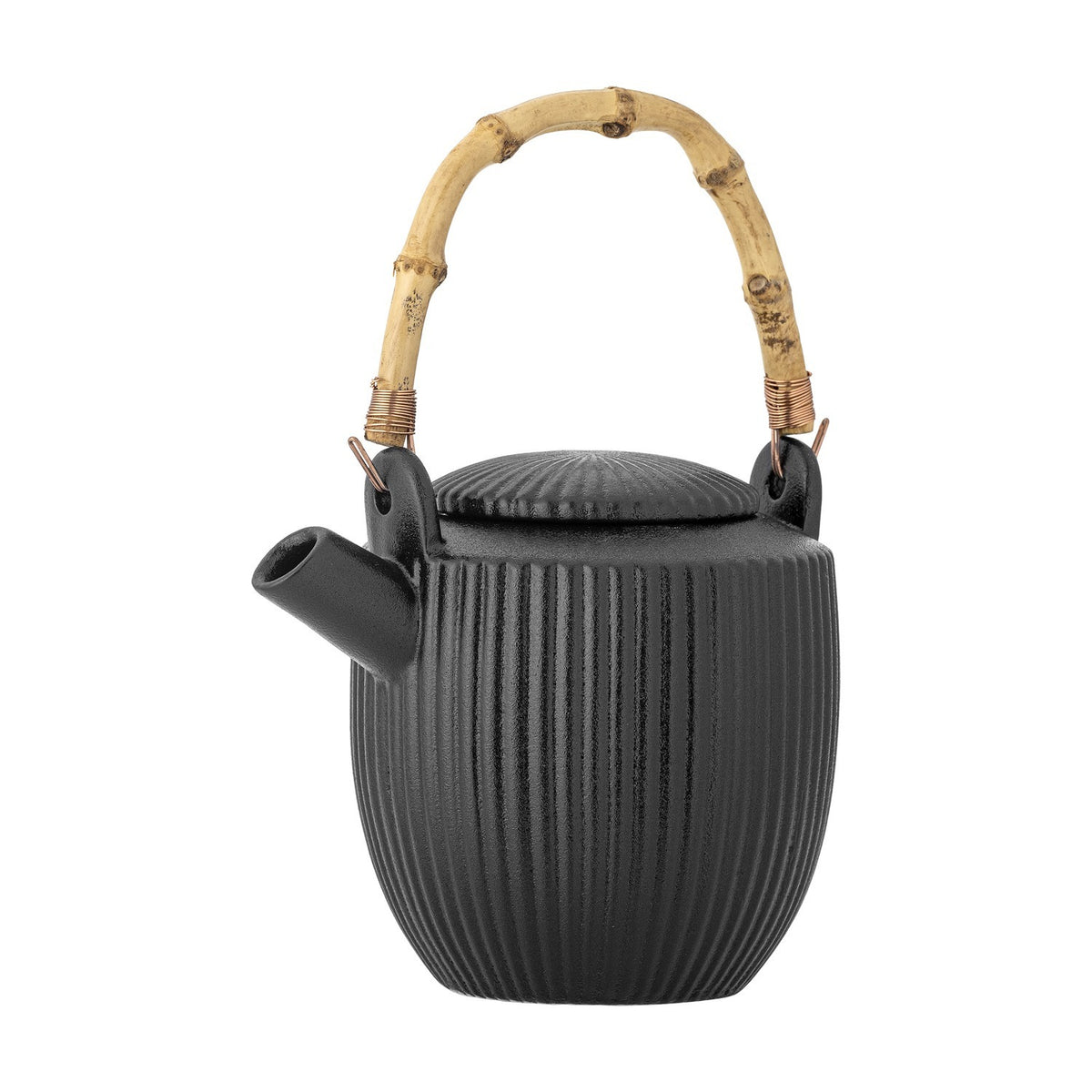 Neri Ribbed Stoneware Teapot 850ml - Black