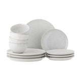 Addison Speckled Stoneware Dinner Set of 12 - White