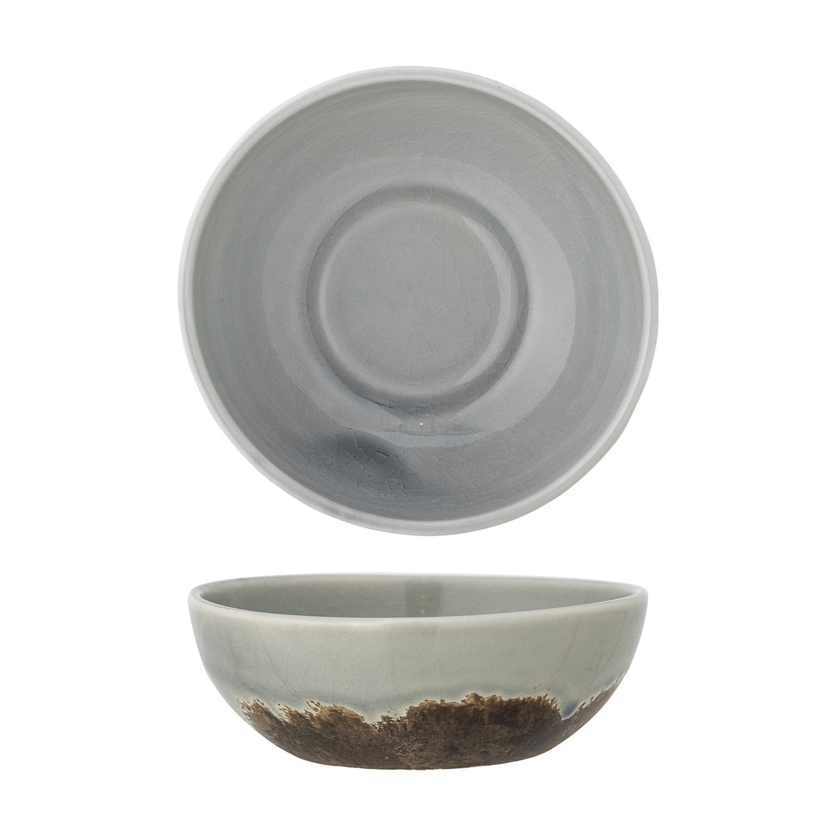 Paula Crackle Stoneware Bowl 16cm - Grey