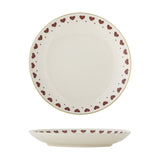 Jolly Heart Stoneware Christmas Plate - Cream