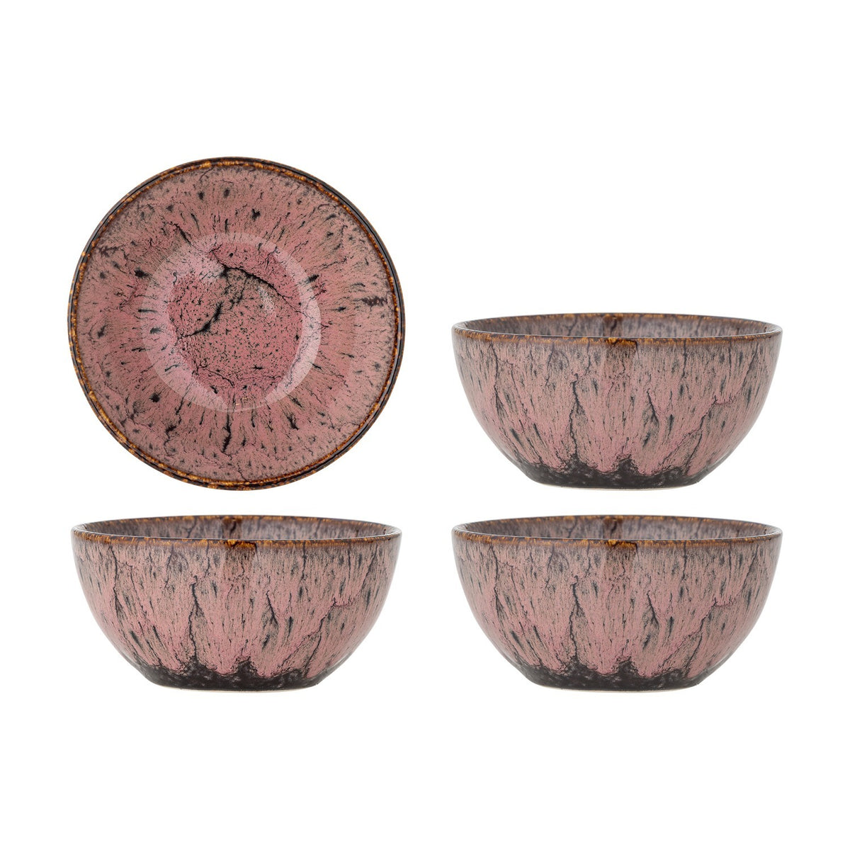 Rayen Stoneware Bowls 14.5cm Set of 4 - Pink