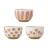Linora Stoneware Bowls 12.5cm Set of 3 - Pink