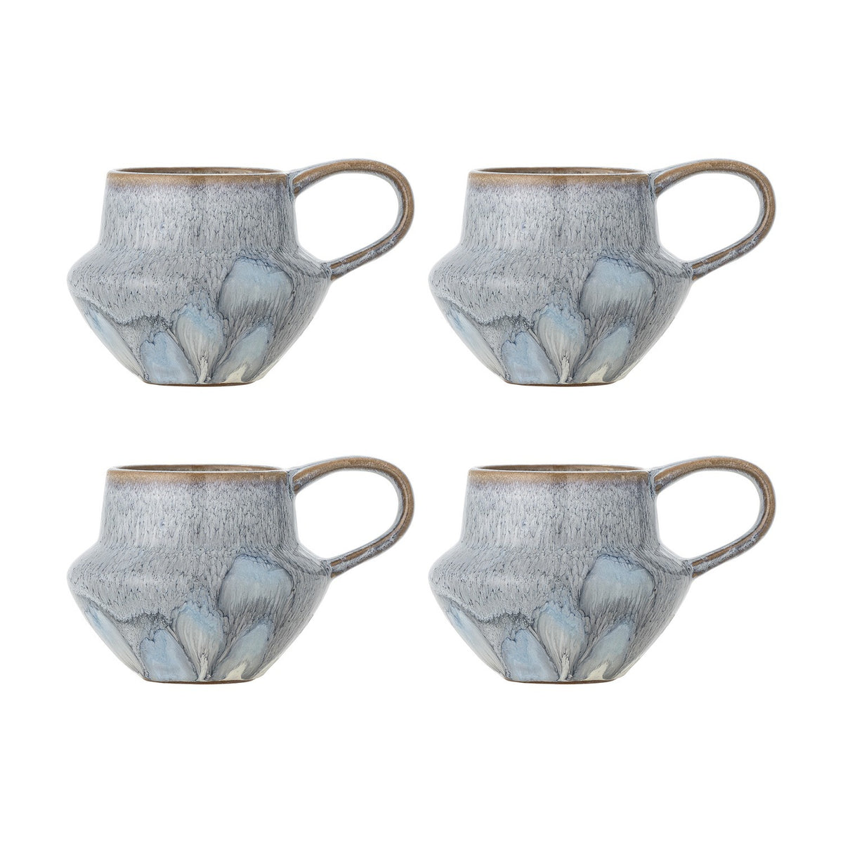 Bessie Round Stoneware Mugs 300ml Set of 4 - Blue