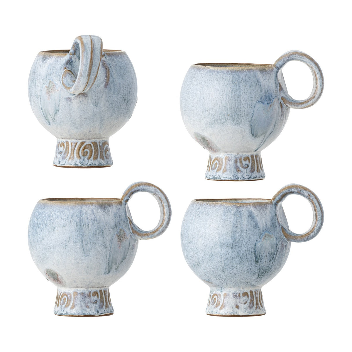 Avonlea Round Stoneware Cups 250ml Set of 4 - Blue