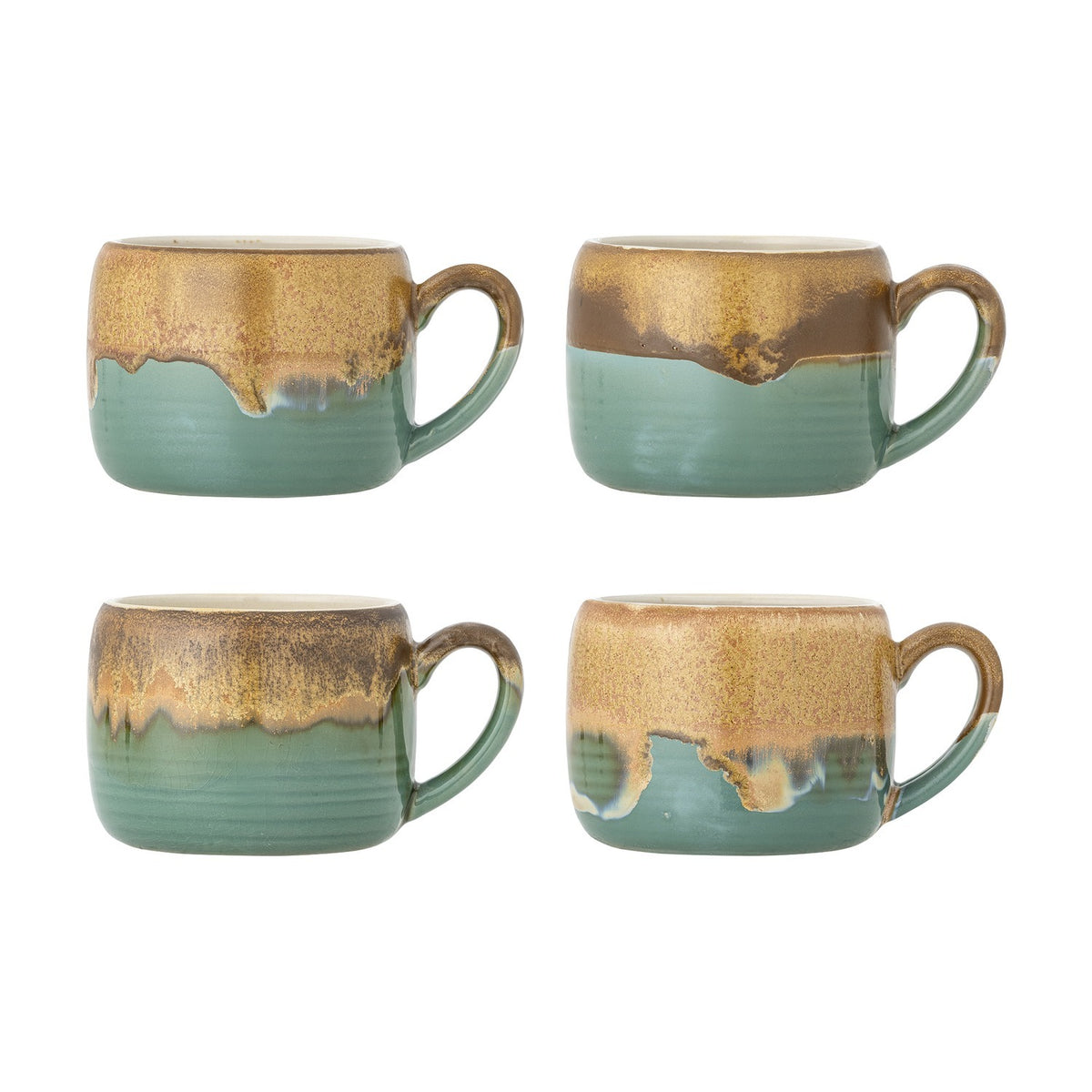 Sheen Stoneware Cups 400ml Set of 4 - Green
