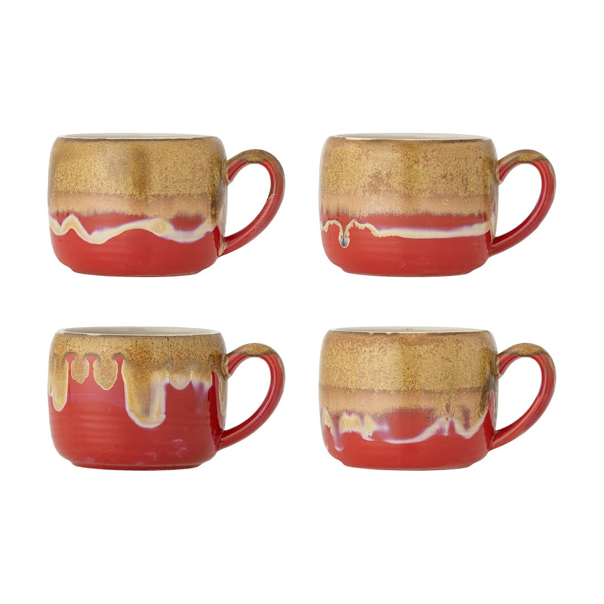 Sheen Stoneware Cups 400ml Set of 4 - Red
