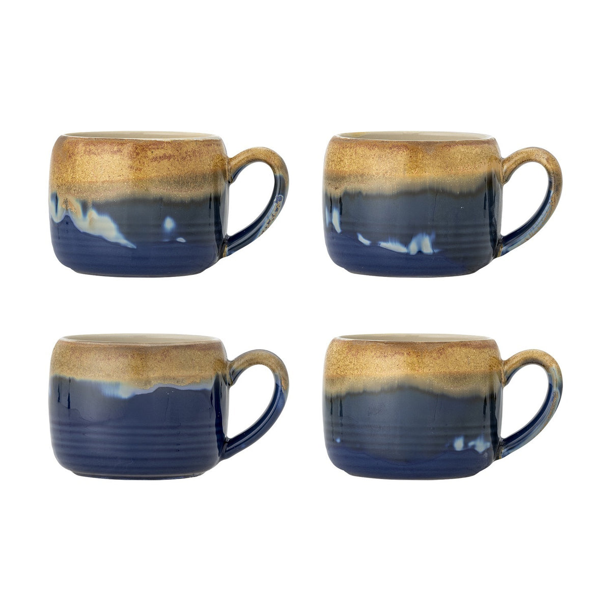 Sheen Stoneware Cups 400ml Set of 4 - Blue