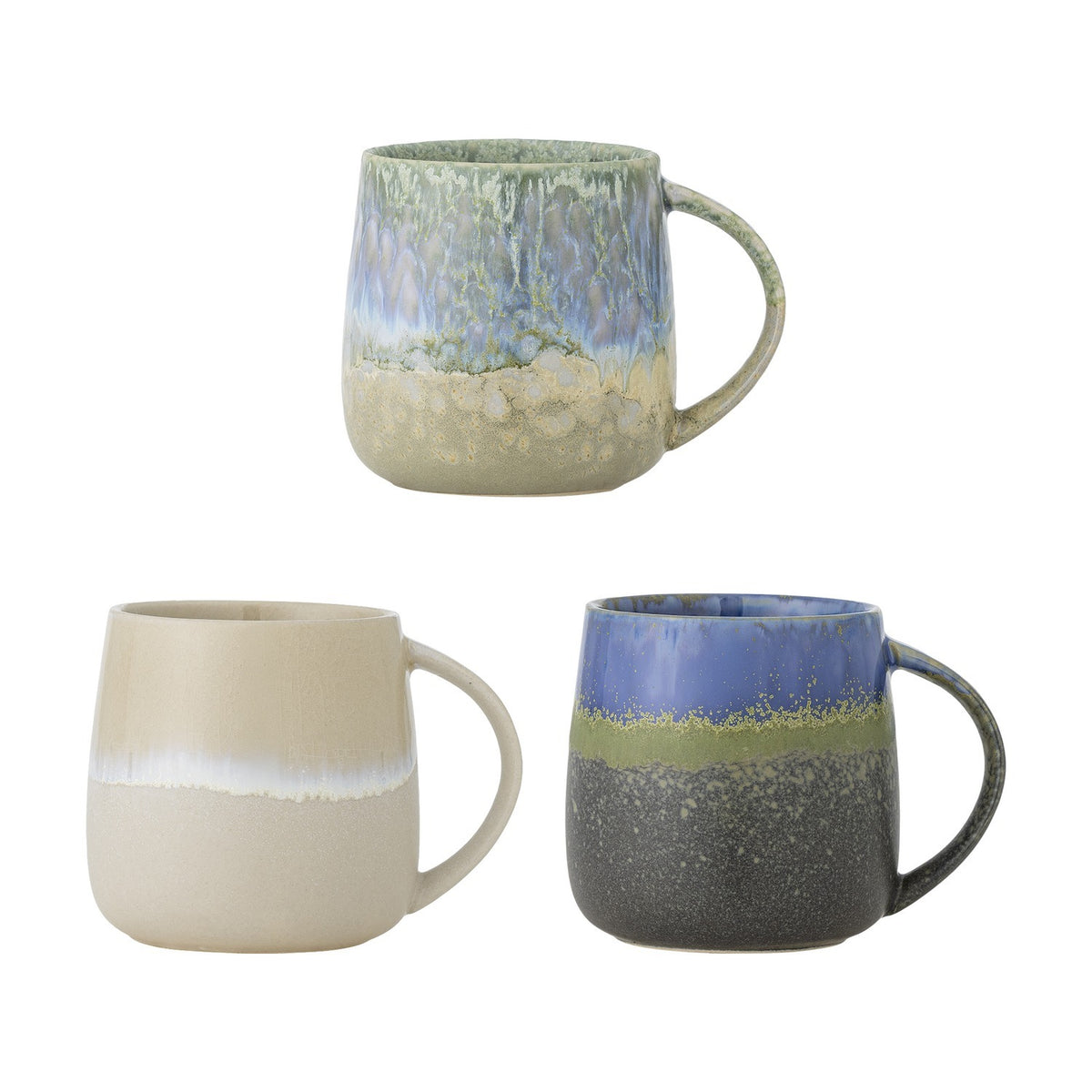 Cloe Stoneware Mugs 400ml Set of 3 - Multi