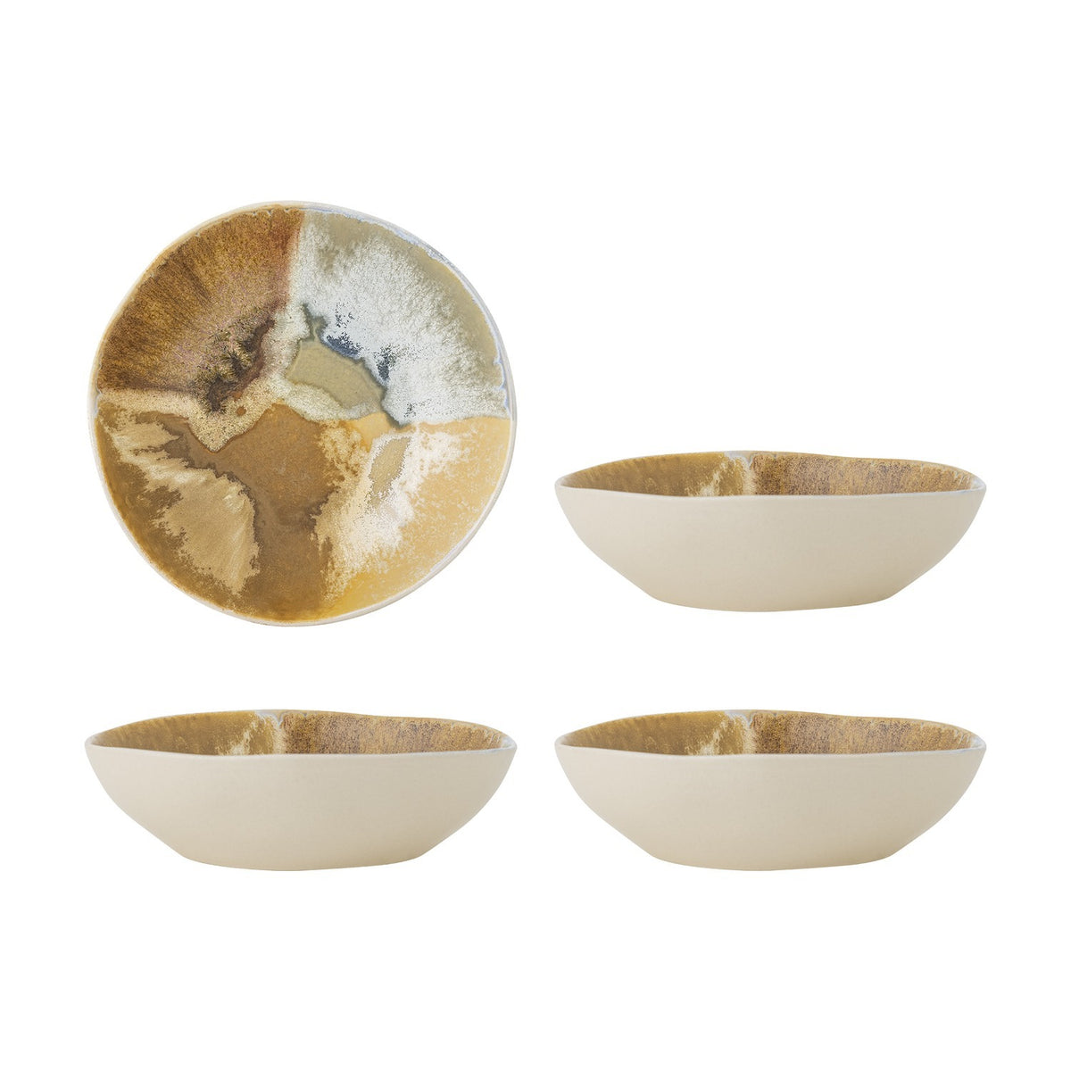 Lacey Stoneware Bowls 21cm Set of 4 - Multi