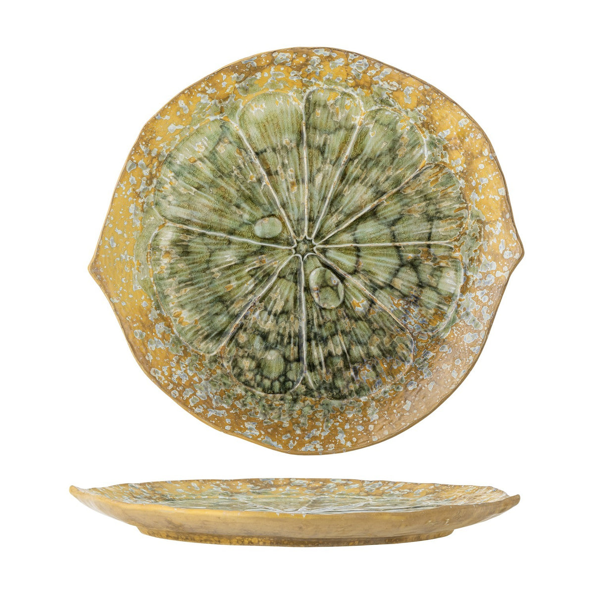 Milani Round Stoneware Platter - Green