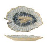 Dorreen Leaf Stoneware Platter - Blue