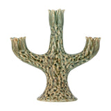Cyrill Stoneware Candle Holder - Green