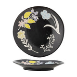 Amberly Floral Stoneware Platter 26x25cm - Black