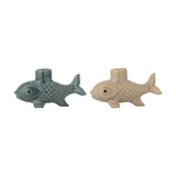 Burne Fish Stoneware Candle Holders Set of 2 - Multi