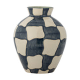 Check Checked Stoneware Vase 24cm - Multi