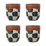 Check Checked Stoneware Cups 375ml Set of 4 - Multi