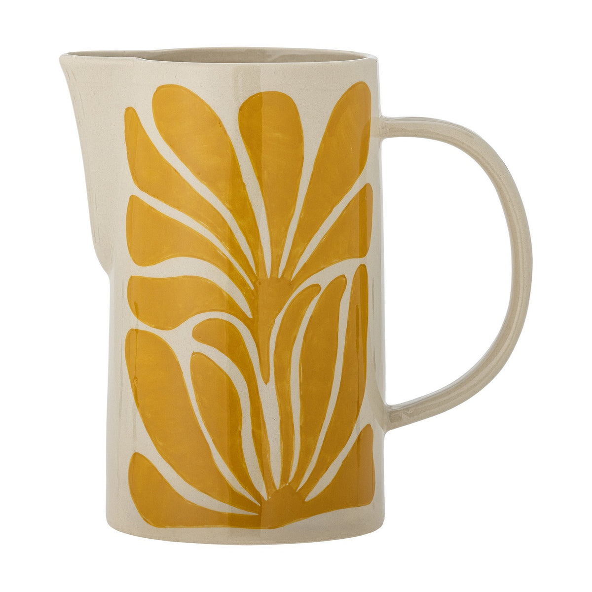 Fauni Leaf Stoneware Jug 2165ml - Yellow