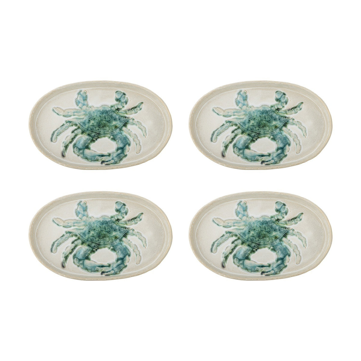 Hadden Stoneware Plates 29x18cm Set of 4 - Cream