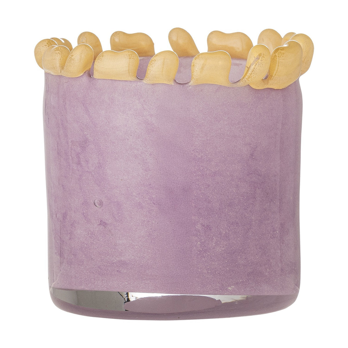 Edger Wavy Glass Tealight Holder - Purple