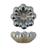 Sheeran Flower Stoneware Bowl 31.5cm - Silver