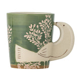 Hezha Floral Stoneware Cup 260ml - Green