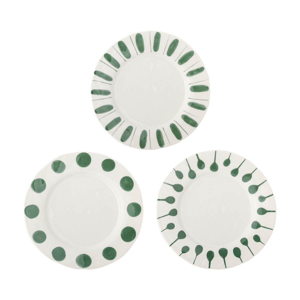 Linora Stoneware Dinner Plates Set of 3 - Green