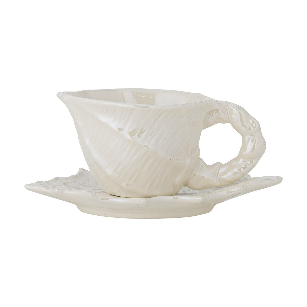 Shellie Stoneware Cup & Saucer 150ml - White