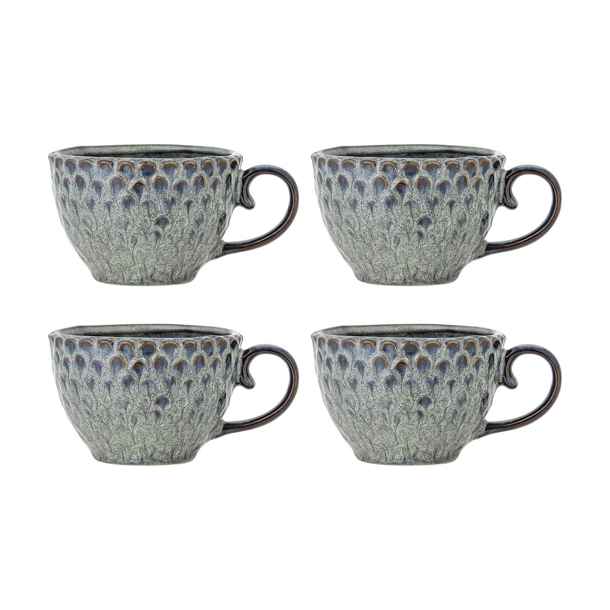 Katrina Stoneware Cups 365ml Set of 4 - Grey