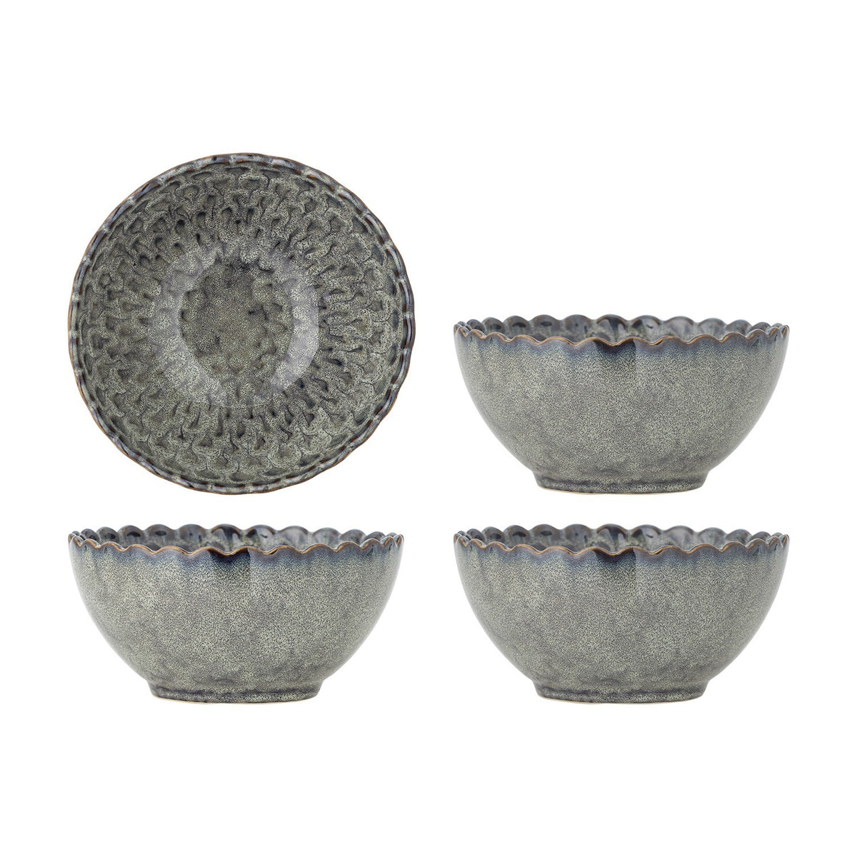 Katrina Stoneware Bowls 15.5cm Set of 4 - Grey