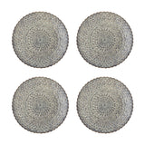 Katrina Wavy Stoneware Dinner Plates Set of 4 - Grey