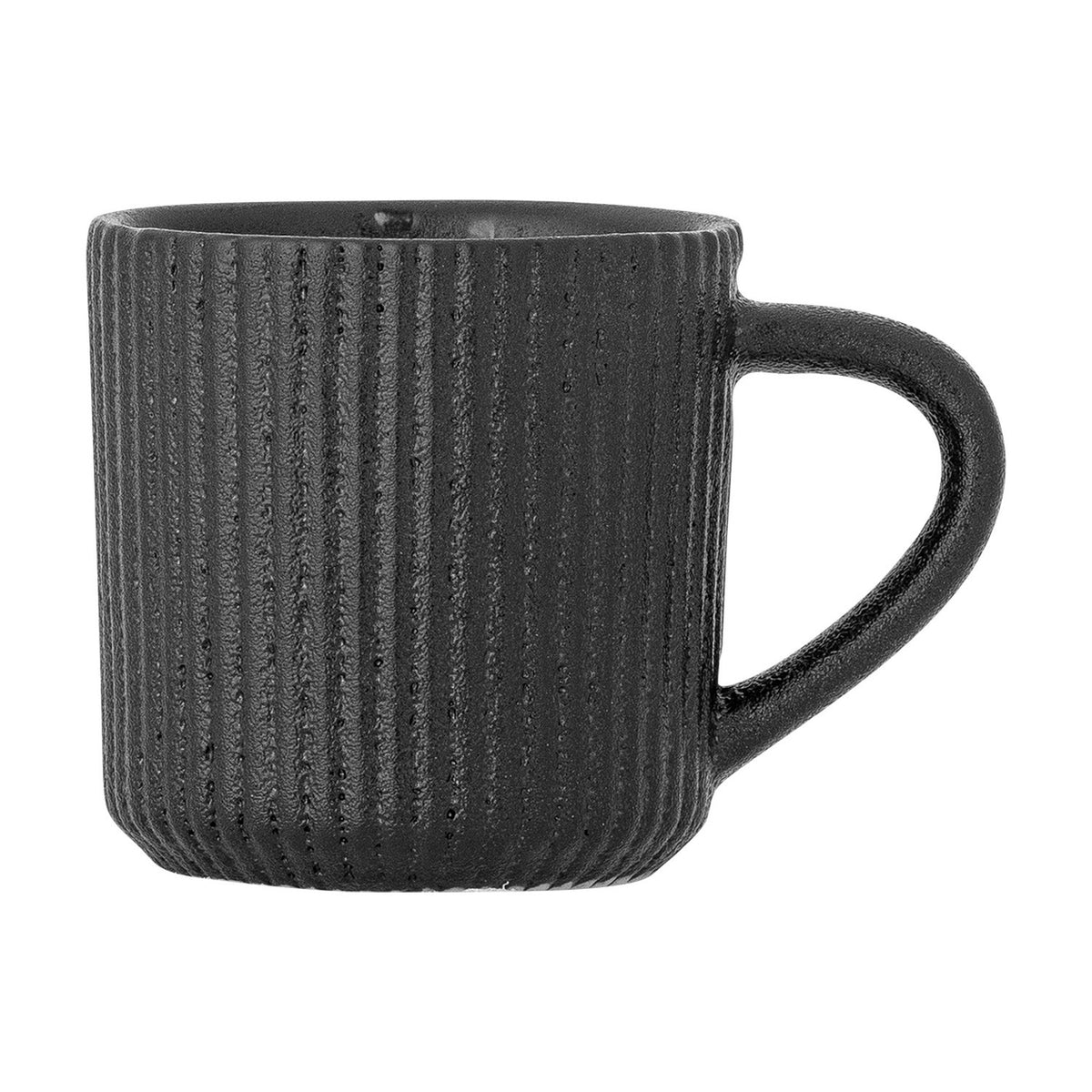 Neri Ribbed Stoneware Espresso Cup 75ml - Black