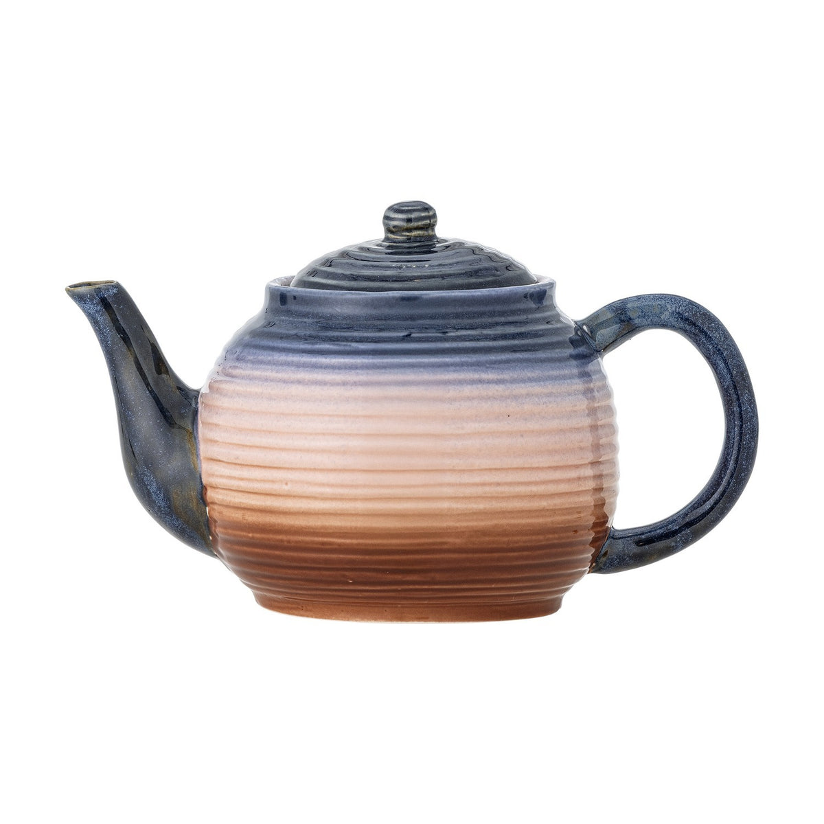 Tatum Ribbed Stoneware Teapot with Strainer 890ml - Multi