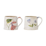 Camilla Floral Stoneware Mugs 430ml Set of 2 - Cream