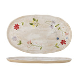 Camilla Floral Stoneware Platter - Beige