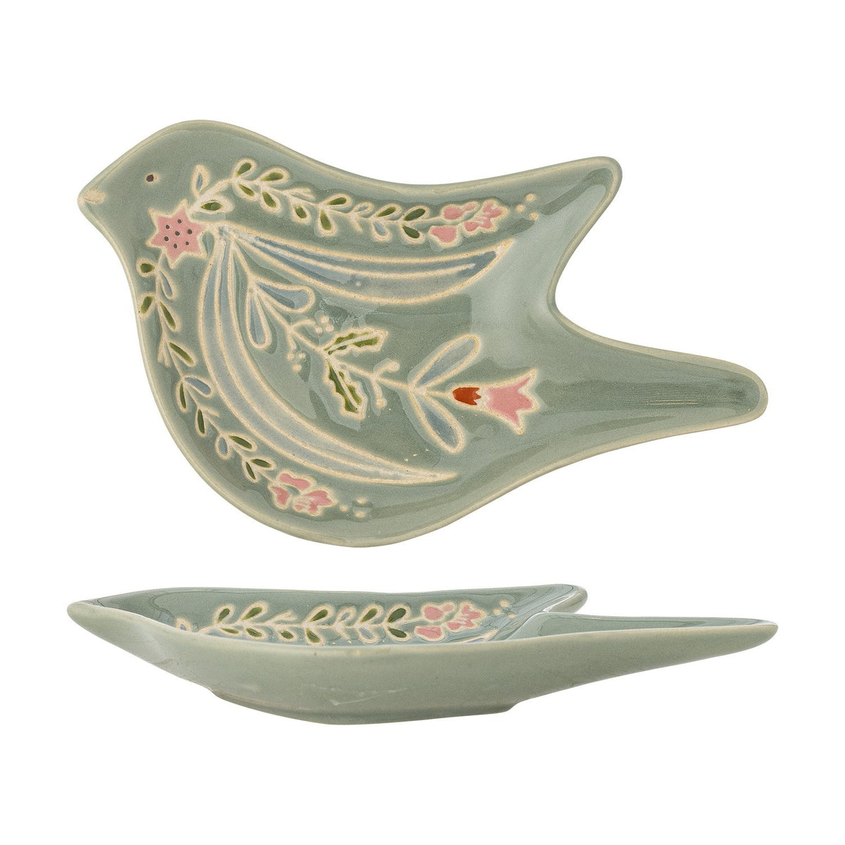Rosalynde Bird Stoneware Platter - Green