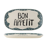 Soline Dotted Stoneware Platter 40x25cm - Multi