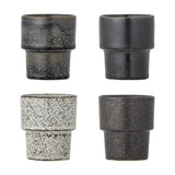 Ewan Black Stoneware Espresso Cups 75ml Set of 4 - Multi