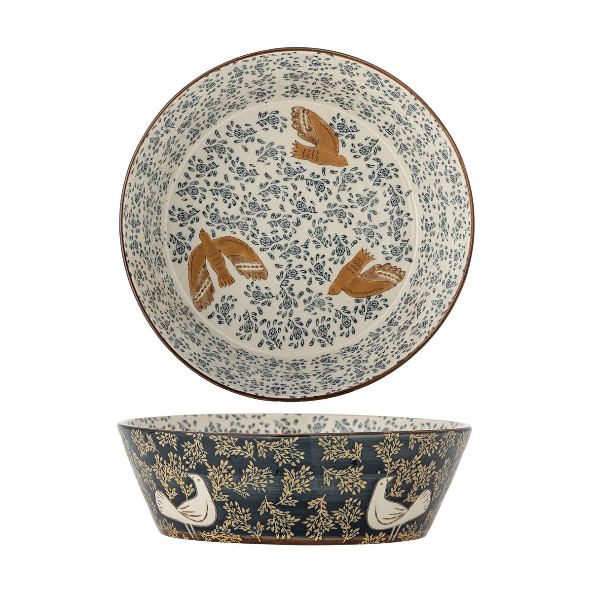 Hezha Stoneware Bowl 28cm - Blue